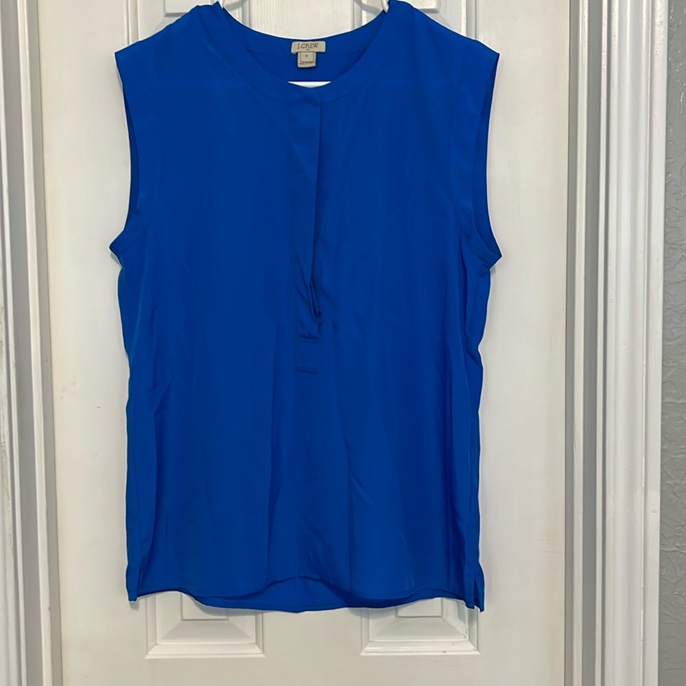 J. Crew Sleeveless Front Button Shell | Size 8 | Color Bright Grotto